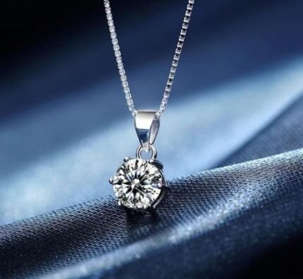 925 실버 도금 화이트 큐빅 목걸이 / 은 체인 쥬얼리