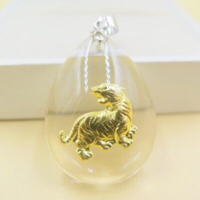 24K 순금 호랑이 목걸이 / 크리스탈 공예 황금 고급 선물