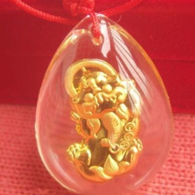 24K 순금 비휴 목걸이 / 크리스탈 공예 황금 목걸이 고급 선물