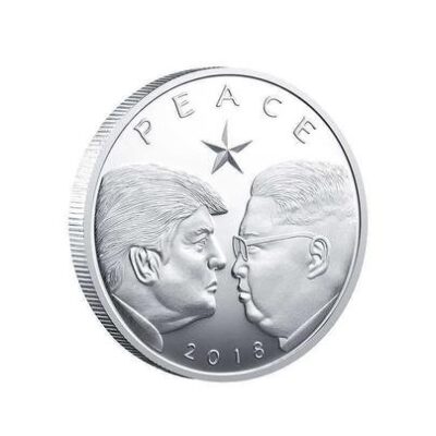 2018 싱가포르 북미 정상회담 실버 동전 / 기념 은색 주화