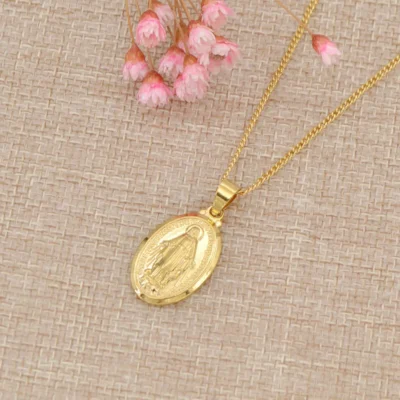 성모 마리아 구리 펜던트 목걸이(골드) / 액세서리 쥬얼리