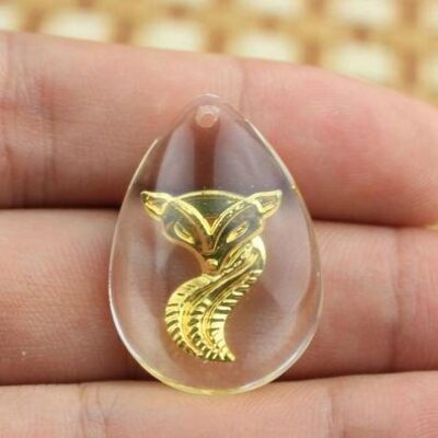 24K 순금 여우 목걸이 / 크리스탈 공예 황금 목걸이 고급 선물