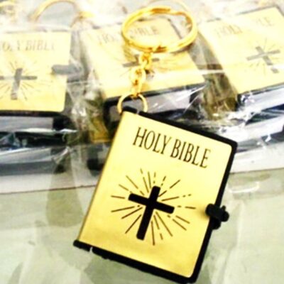 소형 영어 성경 책 키링(골드) / 체인 바이블 기독교 열쇠 고리