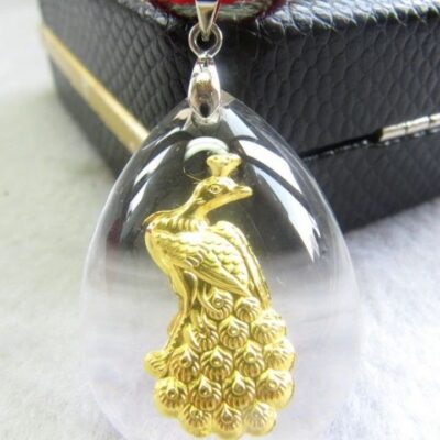 24K 순금 공작 목걸이 / 크리스탈 공예 황금 목걸이 고급 선물