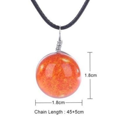 태양 유리 공펜던트 / 야광 우주 목걸이 기념 선물